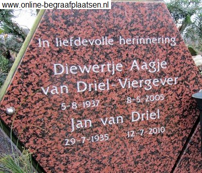 Diewertje Aagje Viergever 1937-2005 and Jan van Driel 1935-2010